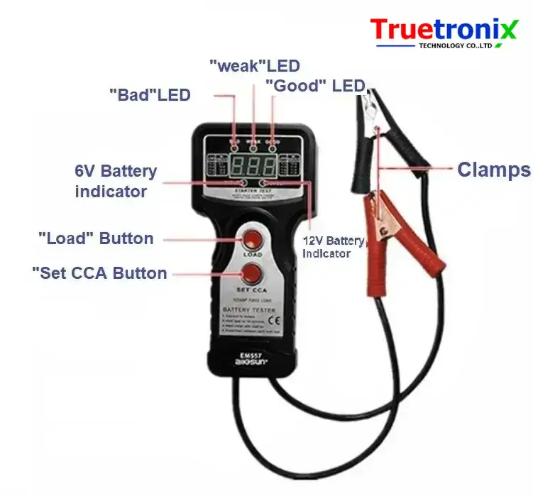 เครื่องเช็คแบตเตอรี่รถยนต์ Battery Tester รุ่น/รหัส 000561 รูปที่ 2
