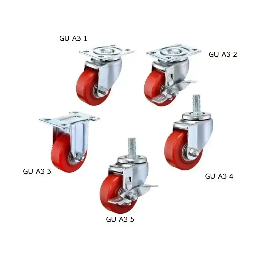 ลูกล้อยาง รุ่นน้ำหนัก 150kgf  Medium Duty Casters GU-A3 series (PU Wheel) - Load Capacity รุ่น/รหัส 001666 รูปที่ 2