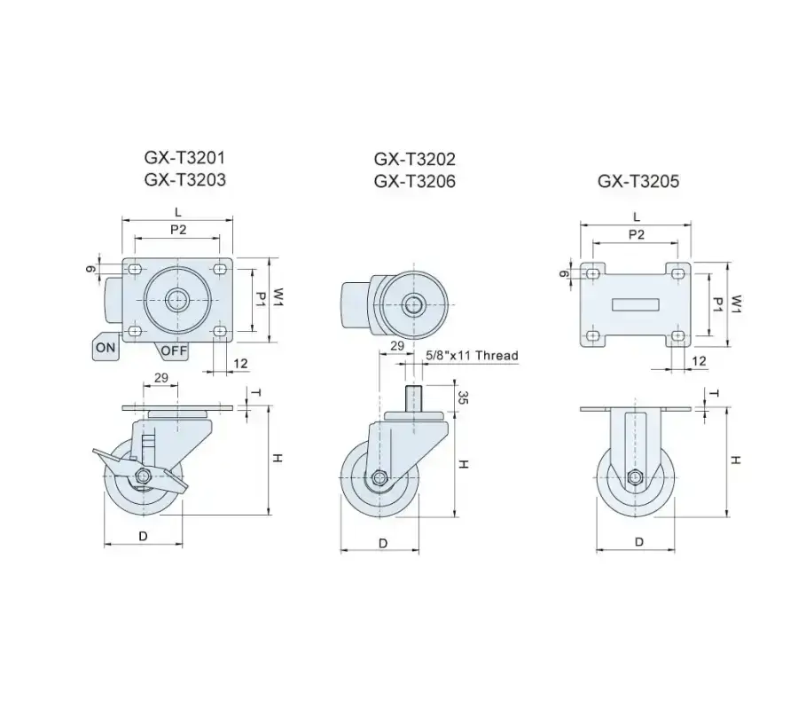 ลูกล้อ Bakelite รุ่น 250kgf Medium Duty Casters รุ่น/รหัส 001669 รูปที่ 3